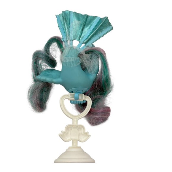 Vintage Hasbro Fairy Tails Fan Flutter Tails Blue Bird My Little Pony G1 & Stand - Picture 8 of 12
